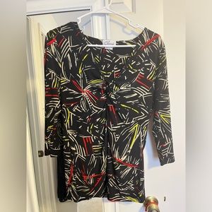 Black multi colored blouse
